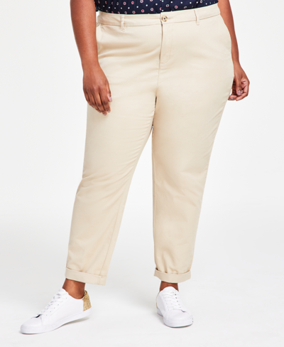 Shop Tommy Hilfiger Th Flex Plus Size Hampton Chino Pants In Tan/beige