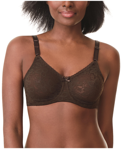 Shop Bali Lace 'n Smooth 2-ply Seamless Underwire Bra 3432 In Brown