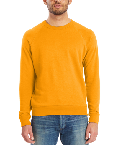 Shop Alternative Apparel Men's Washed Terry Challenger Sweatshirt In Yellow