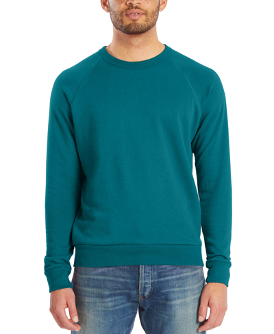 Shop Alternative Apparel Men's Washed Terry Challenger Sweatshirt In Green