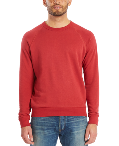 Shop Alternative Apparel Men's Washed Terry Challenger Sweatshirt In Red
