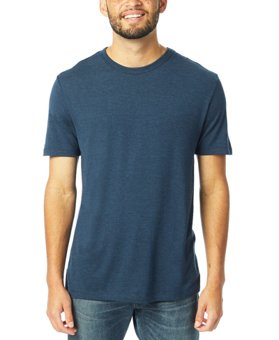 Shop Alternative Apparel Men's Modal Tri-blend Crewneck T-shirt In Blue