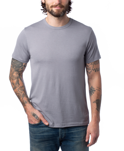 Shop Alternative Apparel Men's Modal Tri-blend Crewneck T-shirt In Silver