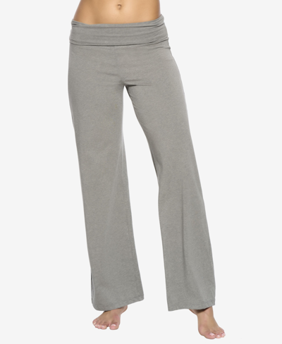 Shop Felina Women's Naturally Soft Wide Leg Roll Over Pant In Gray