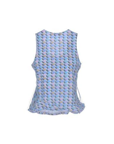 Shop Emporio Armani Tank Tops In Azure