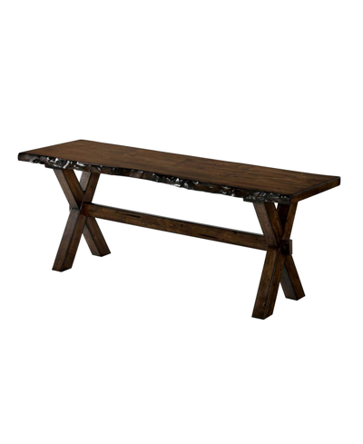 Shop Furniture Of America Terra X-shaped Trestle Bench In Brown