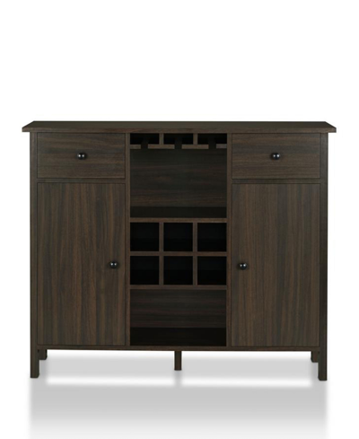 Shop Furniture Of America Corrinna 6-bottle Wine Cabinet In Brown