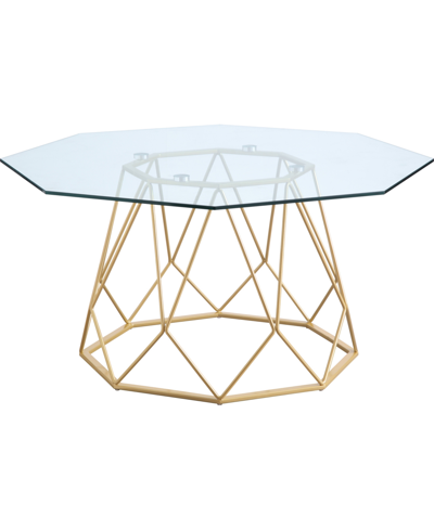 Shop Furniture Of America Trystance Glass Top Coffee Table In Gold