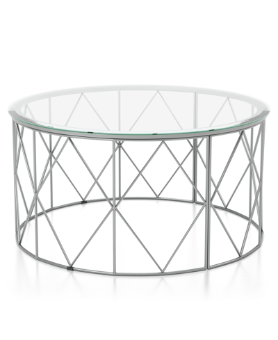 Shop Furniture Of America Karlence Round Coffee Table In Silver