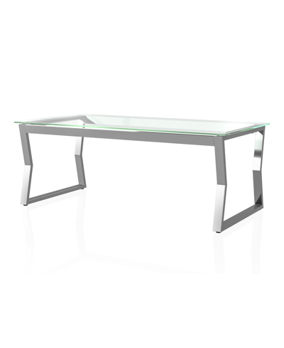 Shop Furniture Of America Meiland Glass Top Coffee Table In Gray