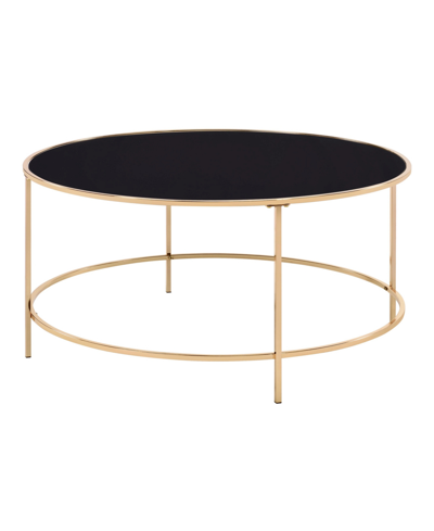Shop Furniture Of America Pakse Glass Top Coffee Table In Gold