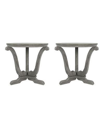 Shop Furniture Of America Derna Round End Table, Set Of 2 In Gray