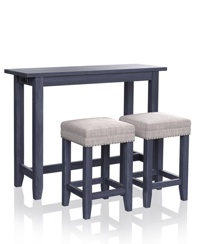 Shop Furniture Of America Aquillo Dining, Set Of 3 In Blue