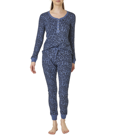 Shop Splendid Women's Sweet Dreams Thermal Pajama Set In Blue
