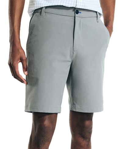 Shop Nautica Men's Navtech Active Stretch 8.5" Flat-front Shorts In Gray