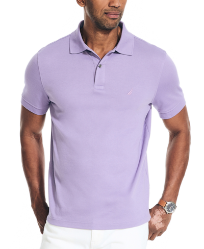 Shop Nautica Men's Classic-fit Soft Stretch Interlock Polo In Purple