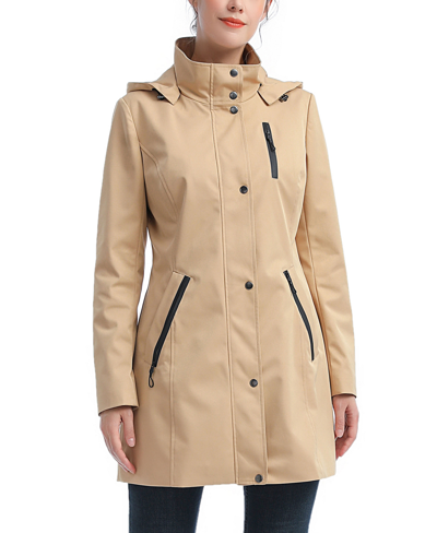 Shop Kimi & Kai Women's Molly Water Resistant Hooded Anorak Jacket In Tan/beige