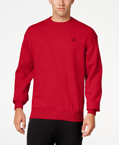 Shop Champion Men's Powerblend Fleece Sweatshirt In Red