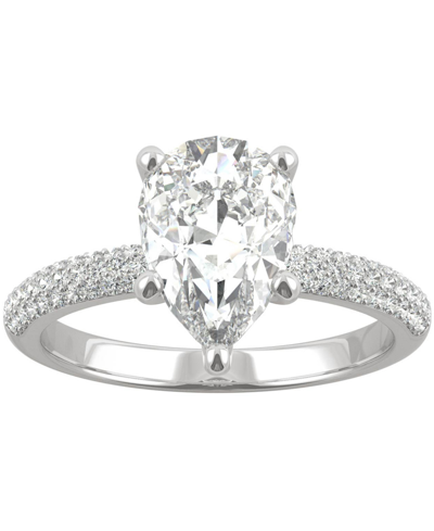 Shop Charles & Colvard Moissanite Pear Engagement Ring (2-3/8 Ct. T.w. Dew) In 14k White Gold