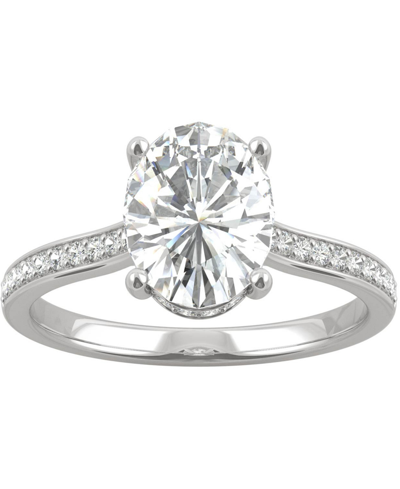 Shop Charles & Colvard Moissanite Oval Engagement Ring (2-1/3 Ct. T.w. Dew) In 14k White Gold