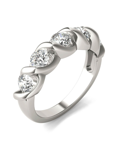 Shop Charles & Colvard Moissanite Bypass Band 1-1/6 Ct. T.w. Diamond Equivalent In 14k White Or Yellow Gold
