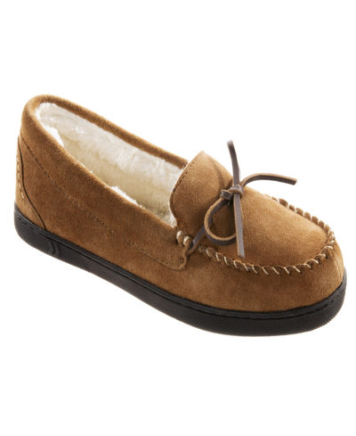 Shop Isotoner Signature Women's Sage Genuine Suede Moccasin Slippers In Brown