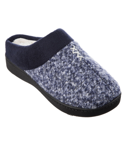Shop Isotoner Signature Women's Heathered Knit Jessie Hoodback Slippers In Blue