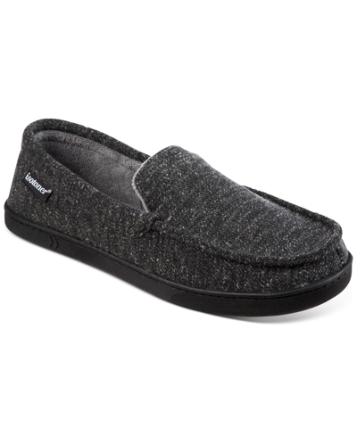 Shop Isotoner Men's Preston Heather Knit Moccasin Slippers In Gray