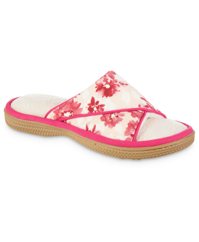 Shop Isotoner Signature Women's Cotton Floral Keilly Slide In Purple