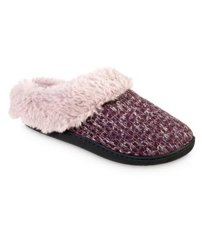 Shop Isotoner Signature Women's Sweater Knit Samantha Hoodback Slippers In Purple