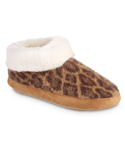 Shop Isotoner Signature Women's Memory Foam Cheetah Comfort Boot Slippers In Tan/beige