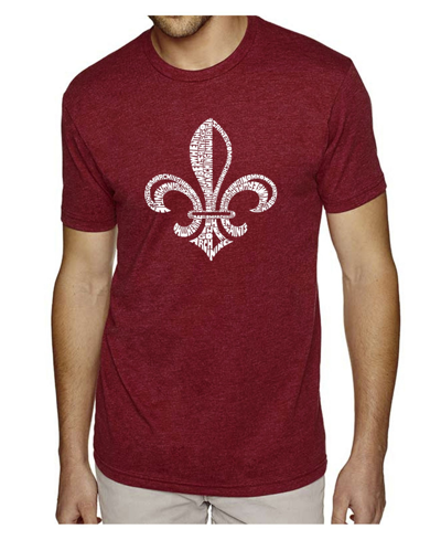 Shop La Pop Art Mens Premium Blend Word Art T-shirt - When The Saints Go Marching In In Red