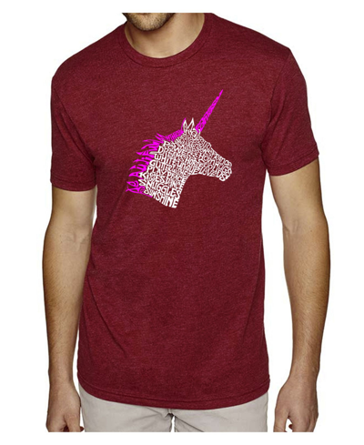 Shop La Pop Art Men's Premium Word Art T-shirt - Unicorn In Red