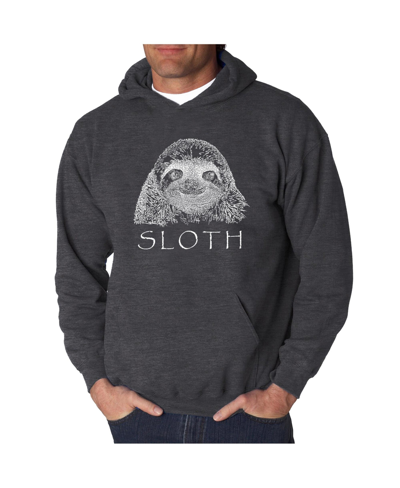 Shop La Pop Art Men's Word Art Hoodie - Sloth In Gray