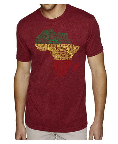 Shop La Pop Art Men's Premium Word Art T-shirt - Countries In Africa In Red