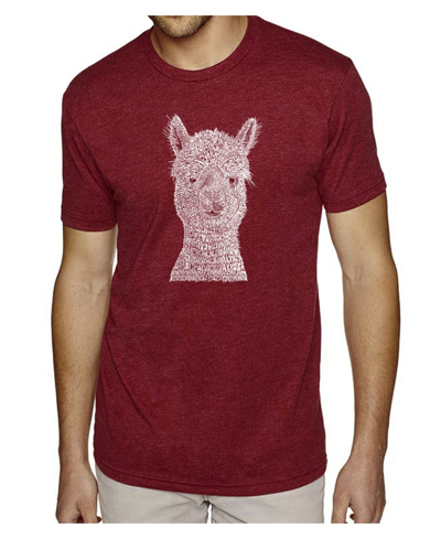 Shop La Pop Art Men's Premium Word Art T-shirt - Alpaca In Red