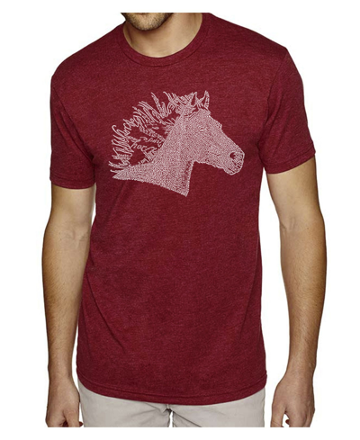 Shop La Pop Art Men's Premium Word Art T-shirt - Horse Mane In Red