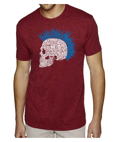Shop La Pop Art Men's Premium Word Art T-shirt - Punk Mohawk In Red