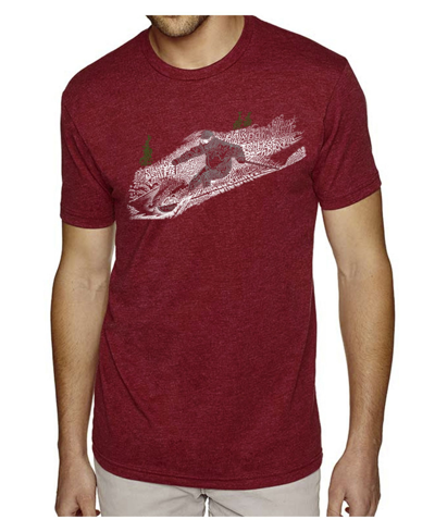 Shop La Pop Art Men's Premium Word Art T-shirt - Ski In Red