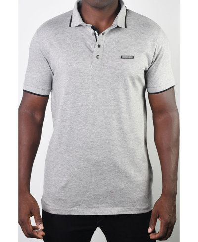 Shop Members Only Men's Basic Short Sleeve Snap Button Polo In Gray
