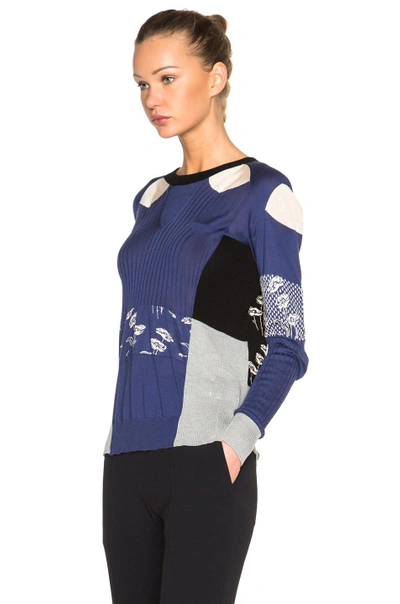 Shop Maison Margiela Fantasy Jacquard Sweater In Jacquard Blue