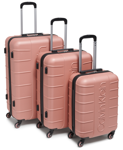 Shop Calvin Klein Bowery Hard Side Luggage Set, 3 Piece In Gold