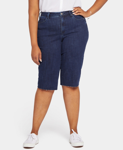 Shop Nydj Plus Size Kristie 80's Bermuda Shorts In Blue