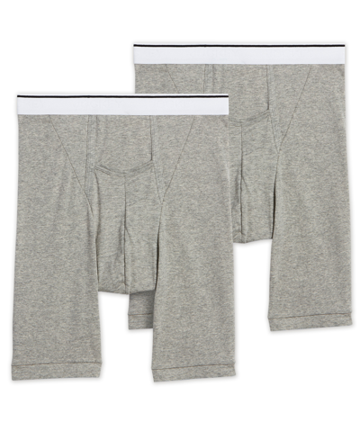 Shop Jockey Men's Pouch Midway Boxer Briefs, Pack Of 2 In Gray
