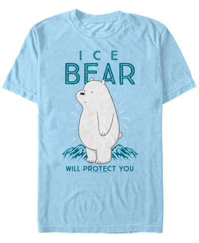 Shop Fifth Sun Men's We Bare Bears Ice Bear Will Protect You Short Sleeve T- Shirt In Blue