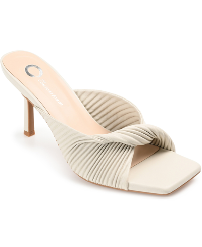 Shop Journee Collection Women's Greer Pleated Sandals Women's Shoes In White