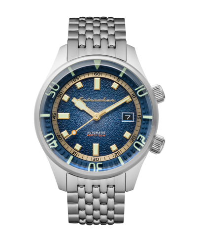 Shop Spinnaker Men's Bradner Automatic Silver-tone Stainless Steel Bracelet Watch 42mm In Blue