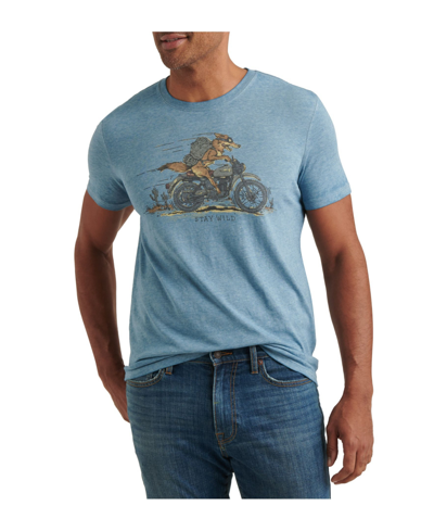 Shop Lucky Brand Men's Coyote Biker Short Sleeve T-shirt In Blue