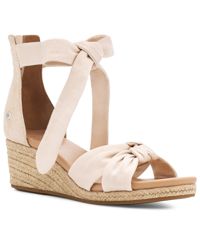 Shop Ugg Women's Yarrow Espadrille Wedge Sandals In Tan/beige