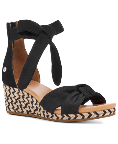 Shop Ugg Women's Yarrow Espadrille Wedge Sandals In Black